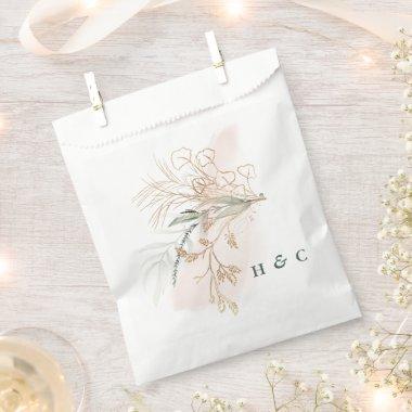 Abstract Botanical Eucalyptus Monogram Shower Favor Bag