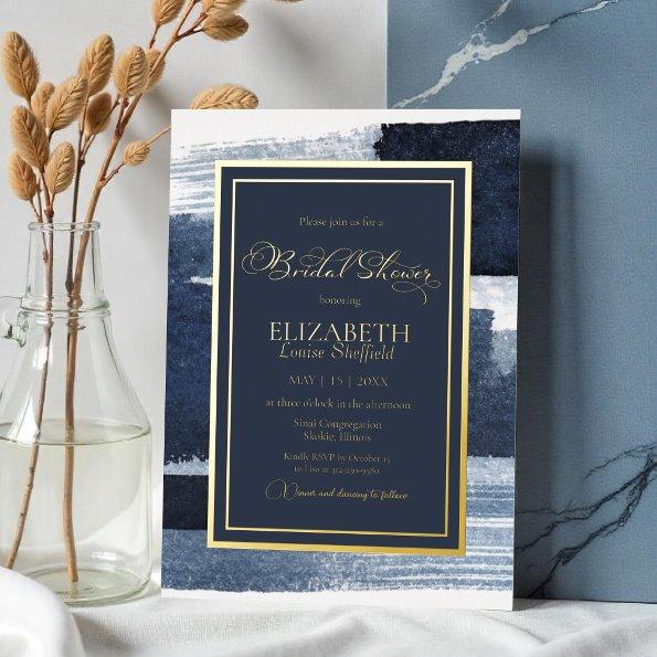 Abstract  | Gold Navy Blue Foil