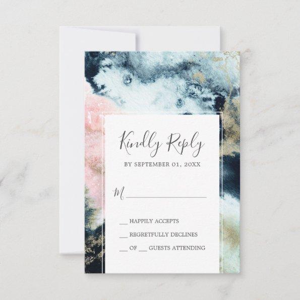 Abstract Celestial Watercolor Simple RSVP Card