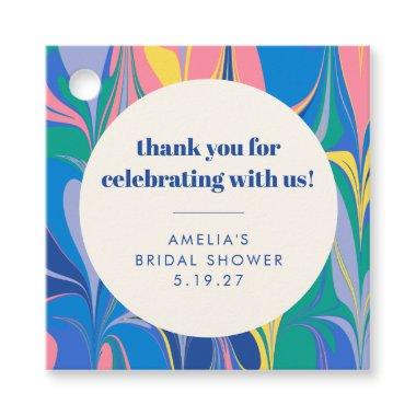 Abstract Colorful Custom Bridal Shower Thank You Favor Tags