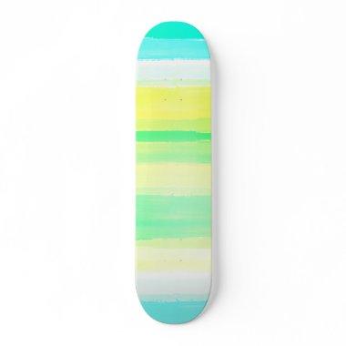 Abstract Colorful Watercolor Stripes Pattern Skateboard