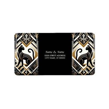 Abstract Decorative Cat Address Labe Label