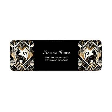Abstract Decorative Cat Return Address Labe Label