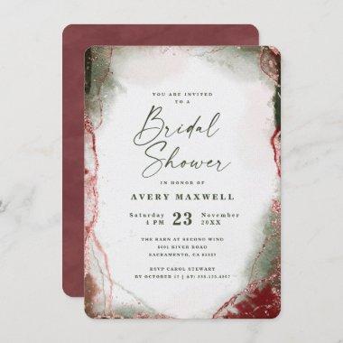 Abstract Ethereal Terra Rosa Bridal Shower Invitations