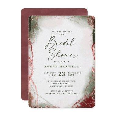 Abstract Ethereal Terra Rosa Bridal Shower Invitations