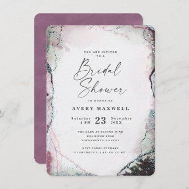 Abstract Ethereal Wisteria Purple Bridal Shower Invitations