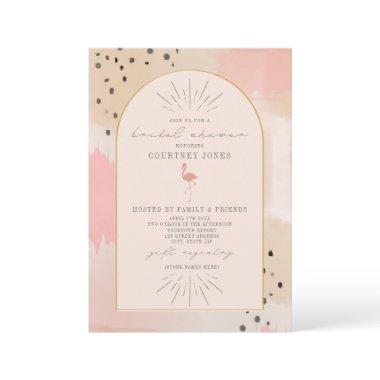 Abstract Flamingo Pink Bridal Shower  Invitations