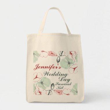 Abstract Floral Wedding Day Survival Kit Bag
