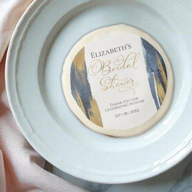 Abstract Gold Navy Blue  Sugar Cookie