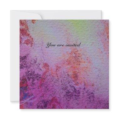 ABSTRACT GOLD SWIRLS silver ,purple red yellow Invitations