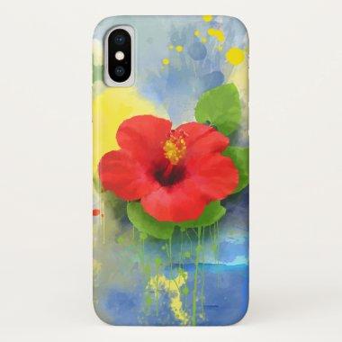 Abstract Hibiscus Flower Cool iPhone XS Case