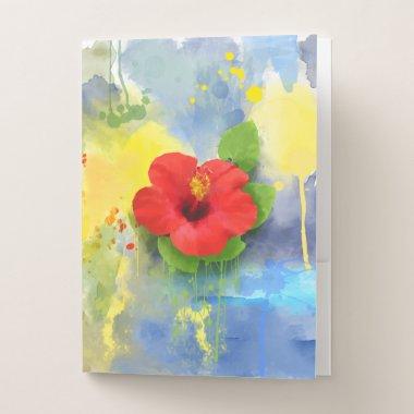 Abstract Hibiscus Flower Pocket Folder