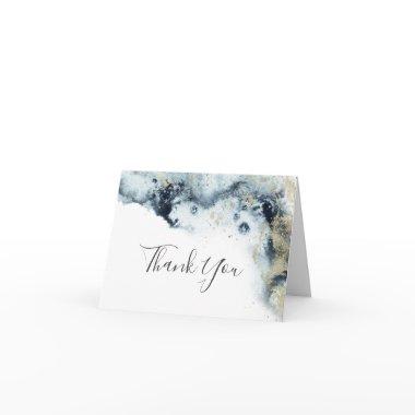 Abstract Navy Watercolor Thank You