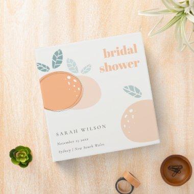 Abstract Orange Fruity Bold Bridal Shower Album 3 Ring Binder