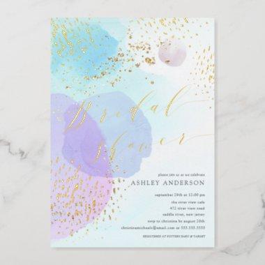 Abstract Pastel Circles Foil Bridal Shower Foil Foil Invitations