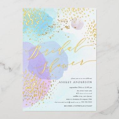 Abstract Pastel Circles Foil Bridal Shower Foil Foil Invitations