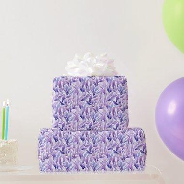 Abstract Purple Leaves Wrapping Paper