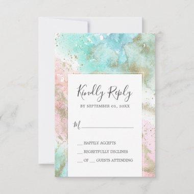Abstract Summer Watercolor Simple RSVP Card