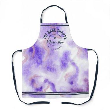 Abstract Watercolor Bake Shoppe Purples Tie-Dye Apron