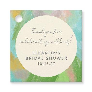 Abstract Watercolor Bridal Shower Custom Thank You Favor Tags