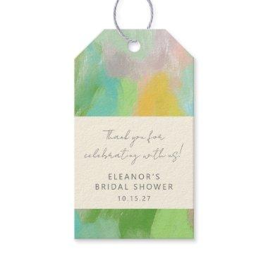 Abstract Watercolor Bridal Shower Custom Thank You Gift Tags