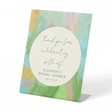 Abstract Watercolor  Custom Thank You Pedestal Sign