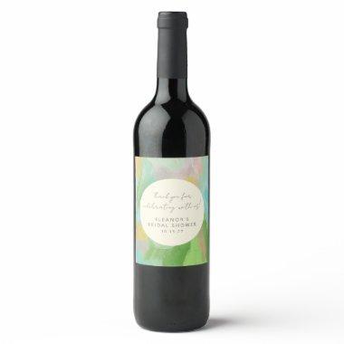 Abstract Watercolor  Custom Thank You Wine Label