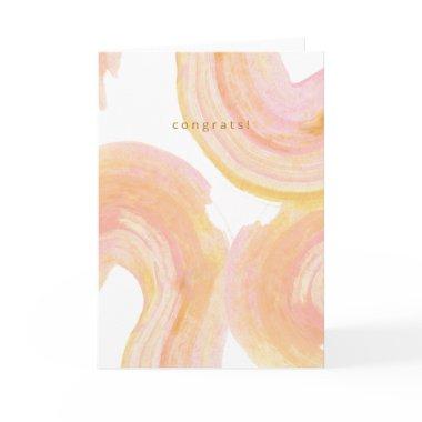 Abstract Watercolor Pink Paint Swirl Congrats