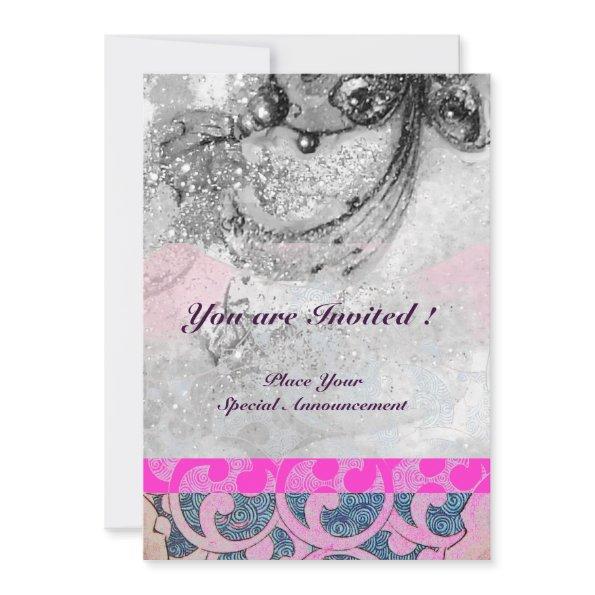 ABSTRACT WAVES ,Black White,Fuchsia Pink Wedding