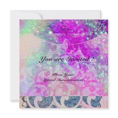 ABSTRACT WAVES Blue,Purple Pink Wedding Party
