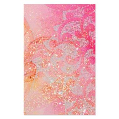 ABSTRACT WAVES / GOLD PINK SPARKLES,FLORAL SWIRLS STATIONERY