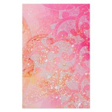 ABSTRACT WAVES L / GOLD PINK SPARKLES AND SWIRLS STATIONERY