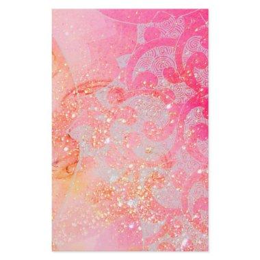 ABSTRACT WAVES L / GOLD PINK SPARKLES AND SWIRLS STATIONERY