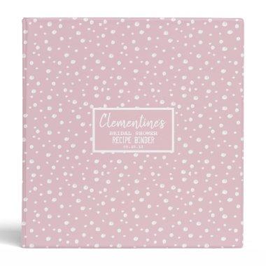Abstract White Dots Purple Bridal Shower Recipe 3 Ring Binder