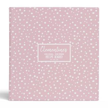 Abstract White Dots Purple  Recipe 3 Ring Binder