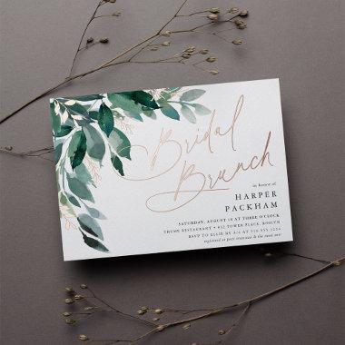 Abundant Foliage | Bridal Shower Brunch Foil Invitations