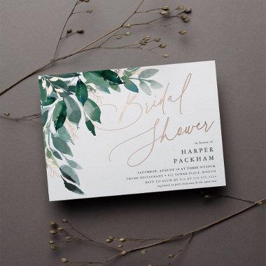 Abundant Foliage | Bridal Shower Foil Invitations