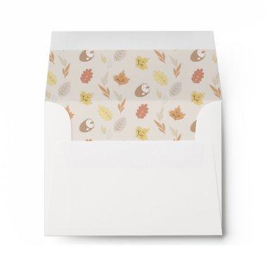 Acorn & Autumn Leaf Pattern Cream Envelope