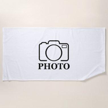 Add Personalized Photo Wedding Modern Cute Elegant Beach Towel