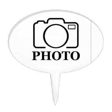 Add Personalized Photo Wedding Modern Cute Elegant Cake Topper