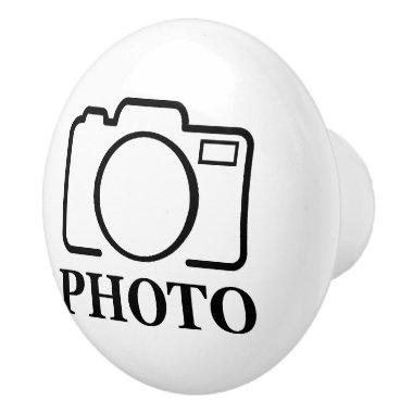Add Personalized Photo Wedding Modern Cute Elegant Ceramic Knob