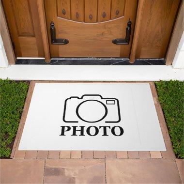 Add Personalized Photo Wedding Modern Cute Elegant Doormat