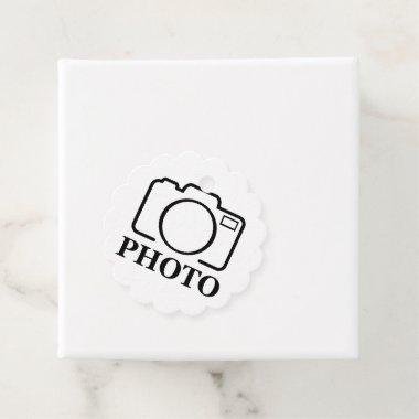 Add Personalized Photo Wedding Modern Cute Elegant Favor Tags