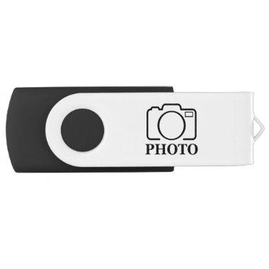 Add Personalized Photo Wedding Modern Cute Elegant Flash Drive