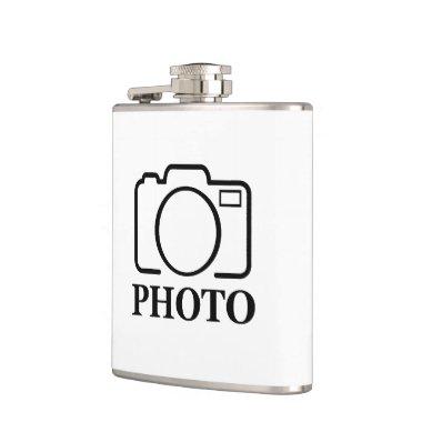 Add Personalized Photo Wedding Modern Cute Elegant Flask