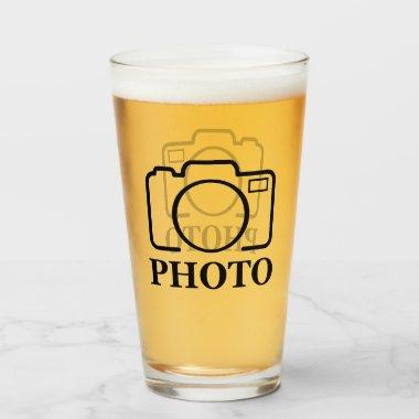 Add Personalized Photo Wedding Modern Cute Elegant Glass