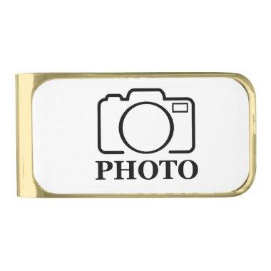Add Personalized Photo Wedding Modern Cute Elegant Gold Finish Money Clip