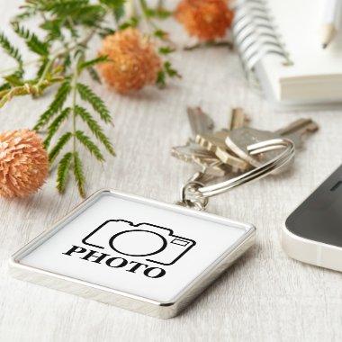Add Personalized Photo Wedding Modern Cute Elegant Keychain