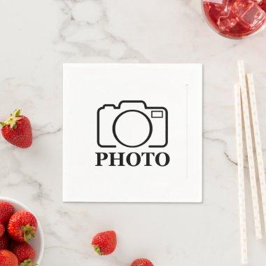 Add Personalized Photo Wedding Modern Cute Elegant Napkins