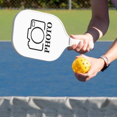 Add Personalized Photo Wedding Modern Cute Elegant Pickleball Paddle